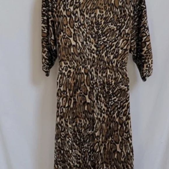 By Malene Birger Copenhagen Leopard V-Neck Empire Waist Silk Jersey Dress XS - Picture 4 of 5